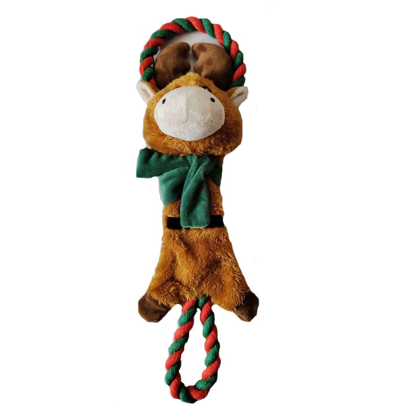 MRLA-075 Pet Plush Toy Cat Dog Puzzle Toy Cute Animals Bite Resistant Interactive Squeaky Pet Dog Teeth Cleaning Chew Toy Pet Supplies