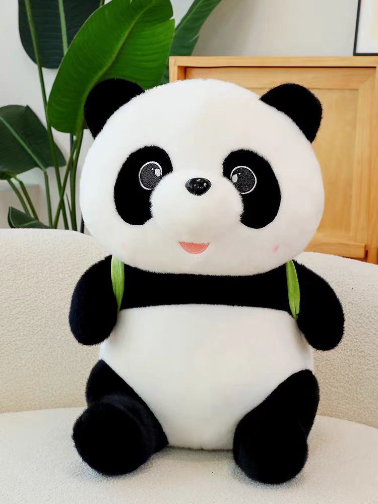 MRL-045  Avocado  Panda 60/2000  Creative Panda doll cute flower panda doll avocado backpack plush toys can wear off the backpack gift