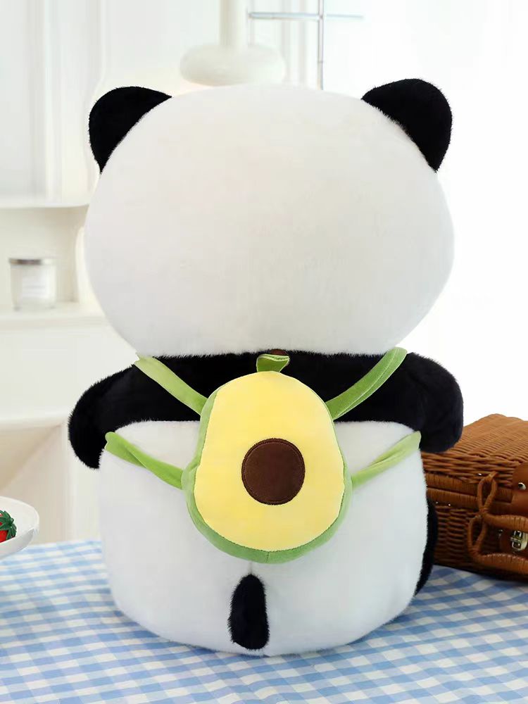 MRL-045  Avocado  Panda 60/2000  Creative Panda doll cute flower panda doll avocado backpack plush toys can wear off the backpack gift