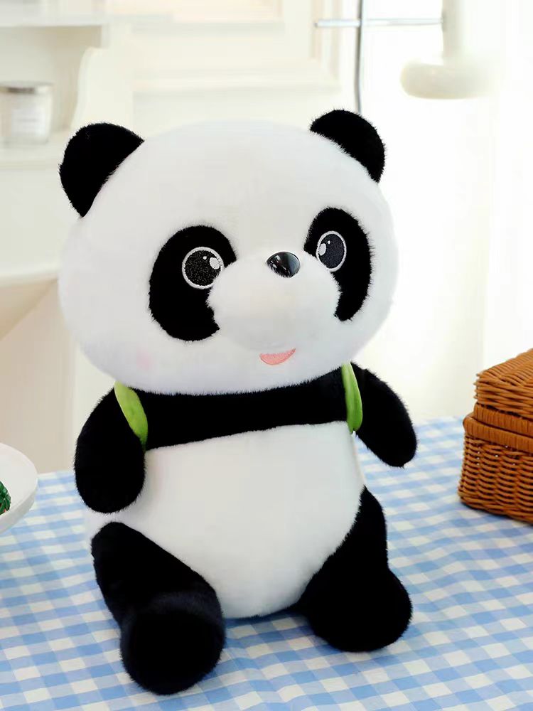 MRL-045  Avocado  Panda 60/2000  Creative Panda doll cute flower panda doll avocado backpack plush toys can wear off the backpack gift